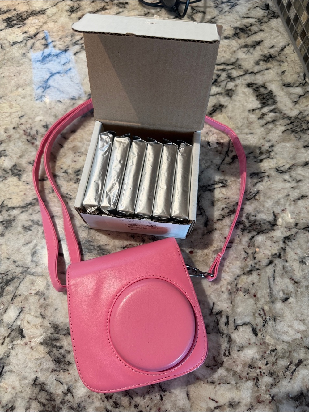 Fujifilm Pink Compact Camera Crossbody Pouch & Film